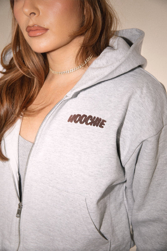 Hoochie Cropped Zip-Up Hoodie